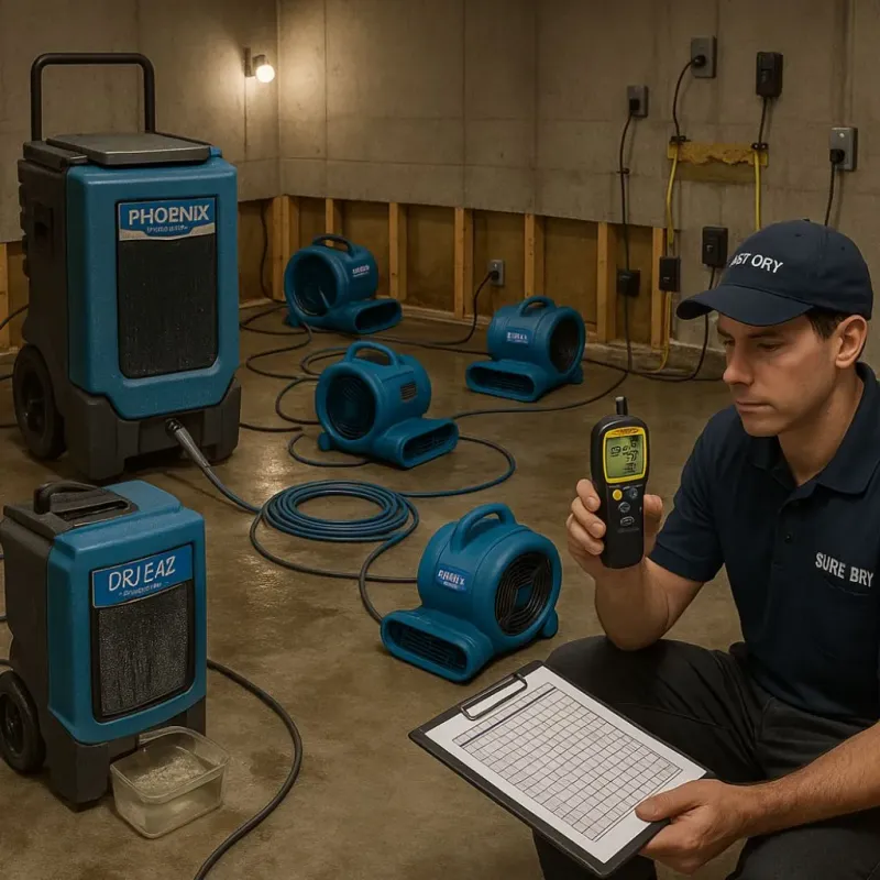 Structural Drying and Dehumidification process in Combined Locks, WI
